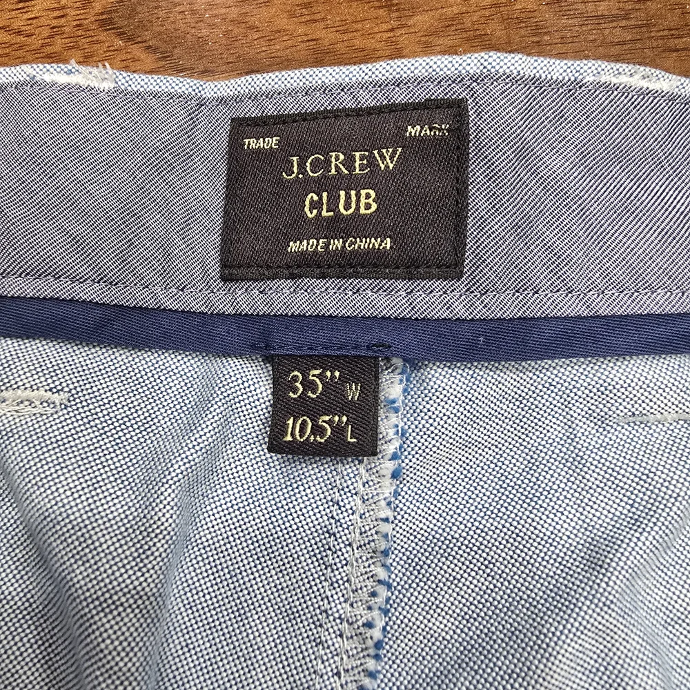 J.CREW Club Chino Shorts Mens Light‎ Blue 100% Cotton Flat Front 10.5